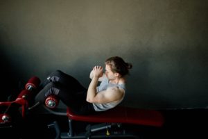 woman doing abs exercise